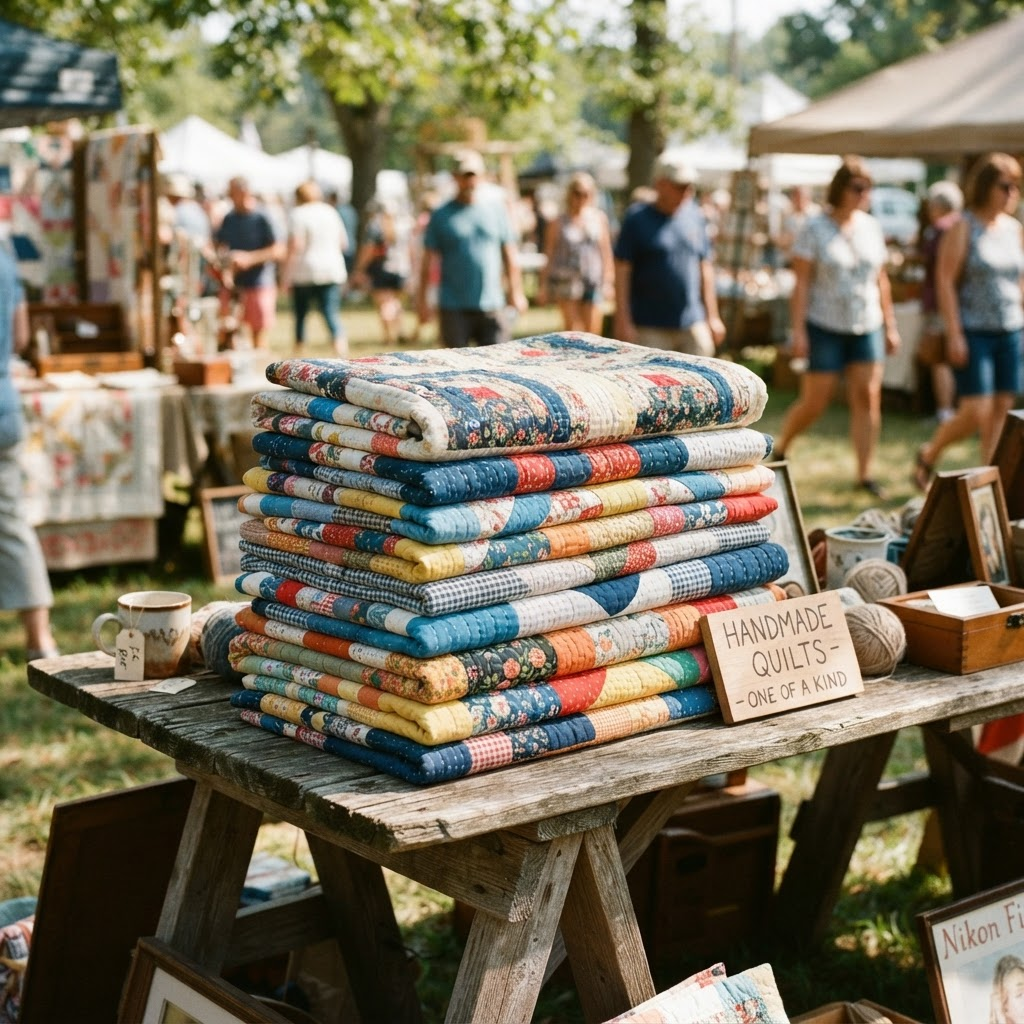 Handmade patchwork quilts